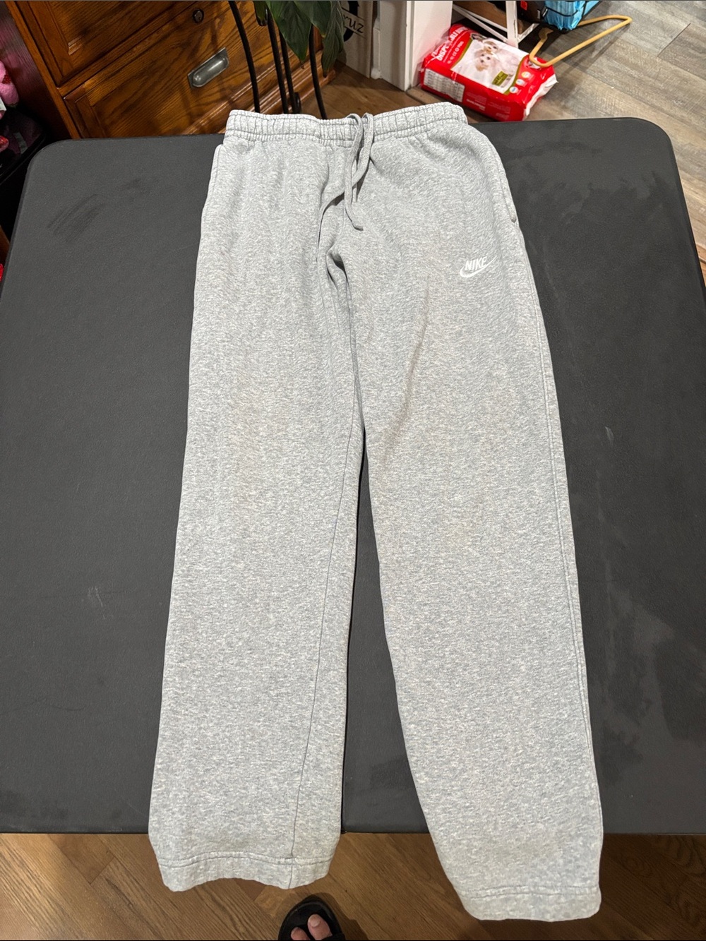 Nike Kids Light Gray Sweatpants with White Logo